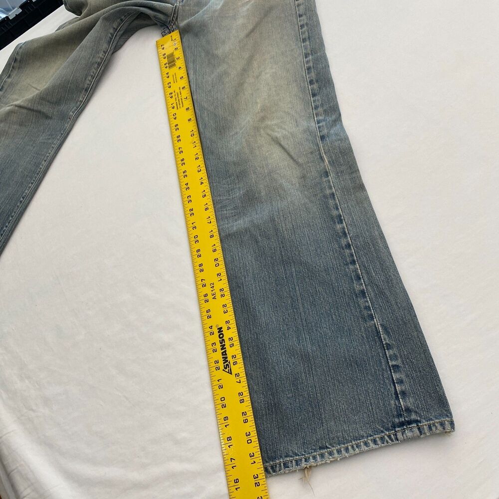 7 For all Mankind Jeans Relax Straight Button Fly Distressed Mens 33x31.5 Grunge - Picture 14 of 16